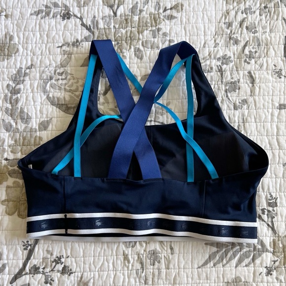 Lacoste Sport Criss-Crossing Straps Sports Bra in Blue TF0759 • M - Picture 5 of 8